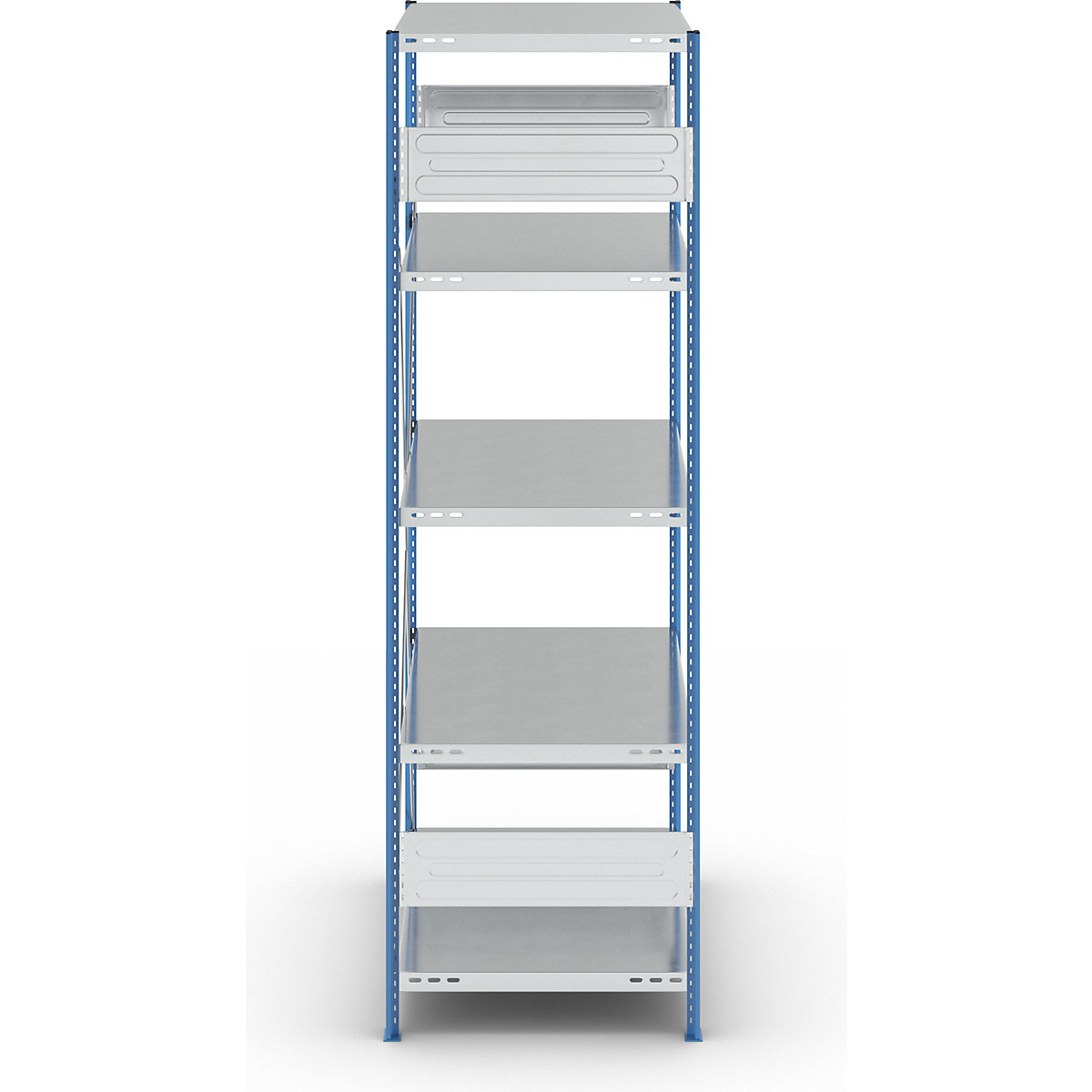 Estantería ensamblable de almacén, postes azules, baldas galvanizadas – eurokraft pro (Imagen del producto 11)-10