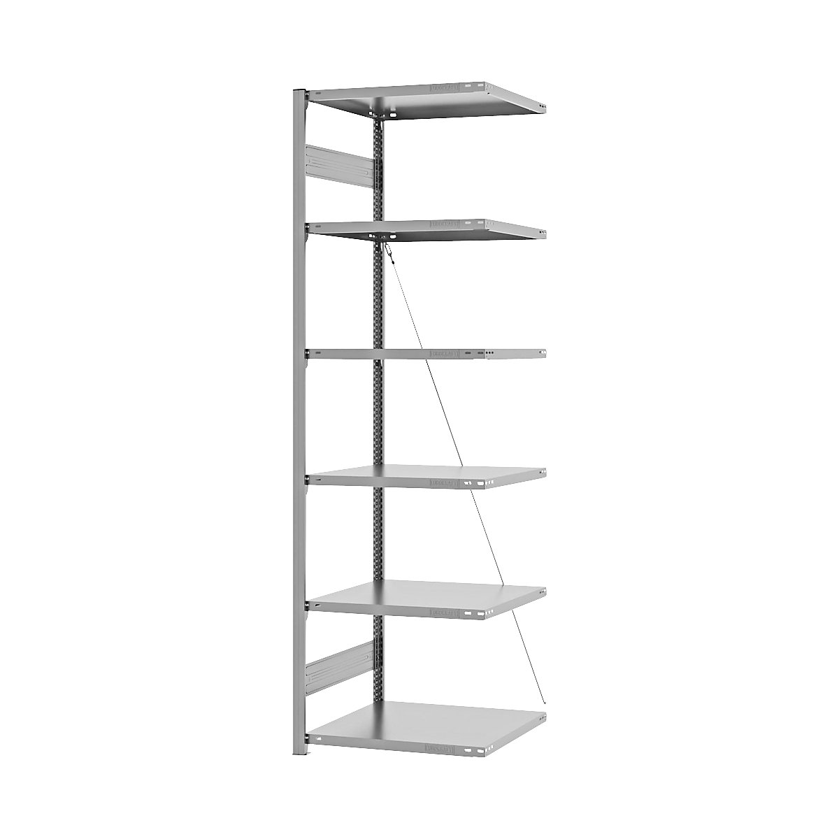 Estantería ensamblable de almacén, postes azules, baldas galvanizadas – eurokraft pro (Imagen del producto 9)-8