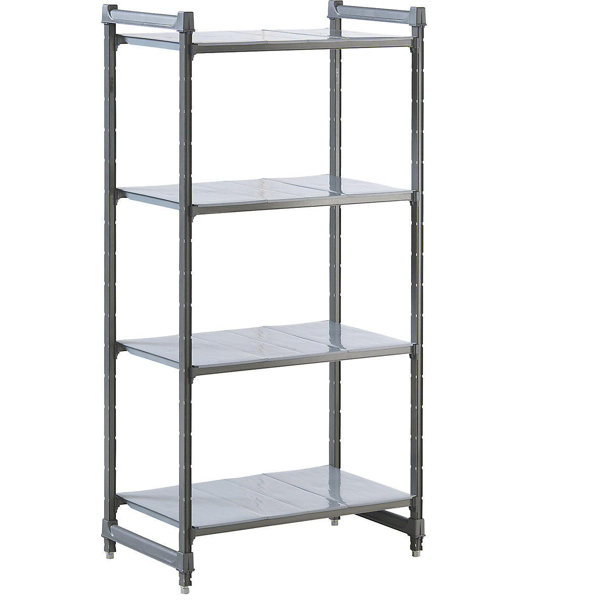 Sistema de estanterías modulares ensamblables de plástico