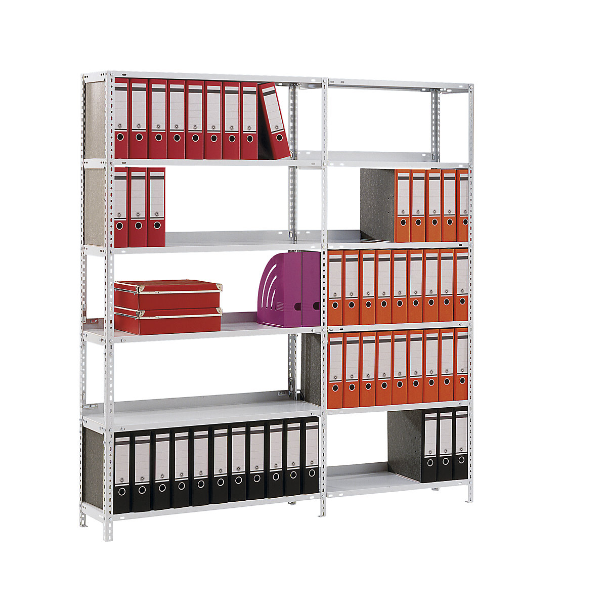 Estantería atornillable para archivadores, en gris luminoso RAL 7035 – hofe (Imagen del producto 2)-1