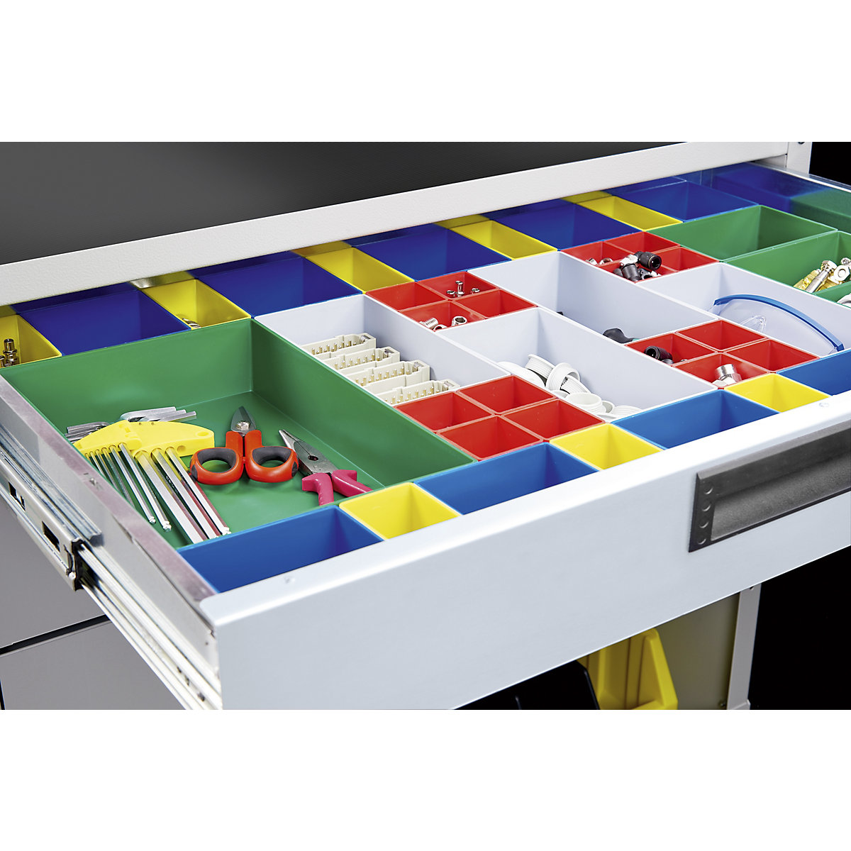 Estantería rodante con cajas visualizables y superficie de trabajo (Imagen del producto 8)-7