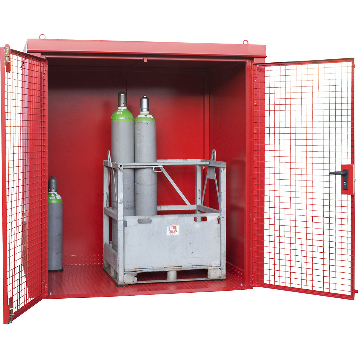 Contenedor para bombonas de gas, resistente al fuego – eurokraft pro (Imagen del producto 10)