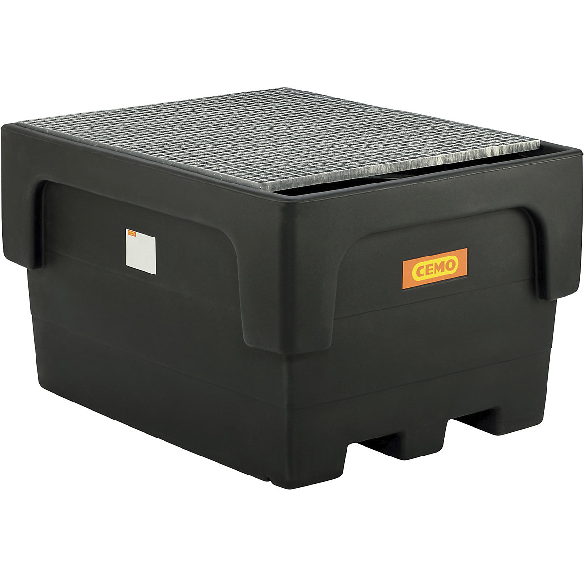 Cubeta colectora de PE para contenedores depósito IBC/KTC – CEMO, para 1 IBC / KTC, con rejilla de acero-2