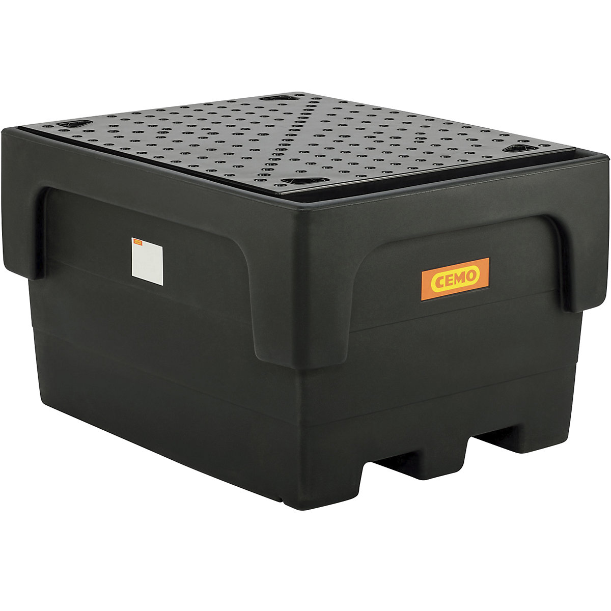 Cubeta colectora de PE para contenedores depósito IBC/KTC – CEMO, para 1 IBC / KTC, con placa perforada de PE-4