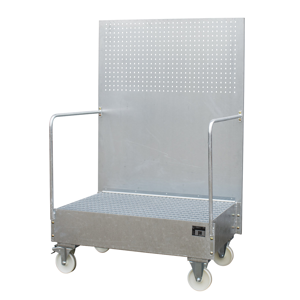 Cubeta colectora rodante con pared de placas perforadas &ndash; eurokraft pro