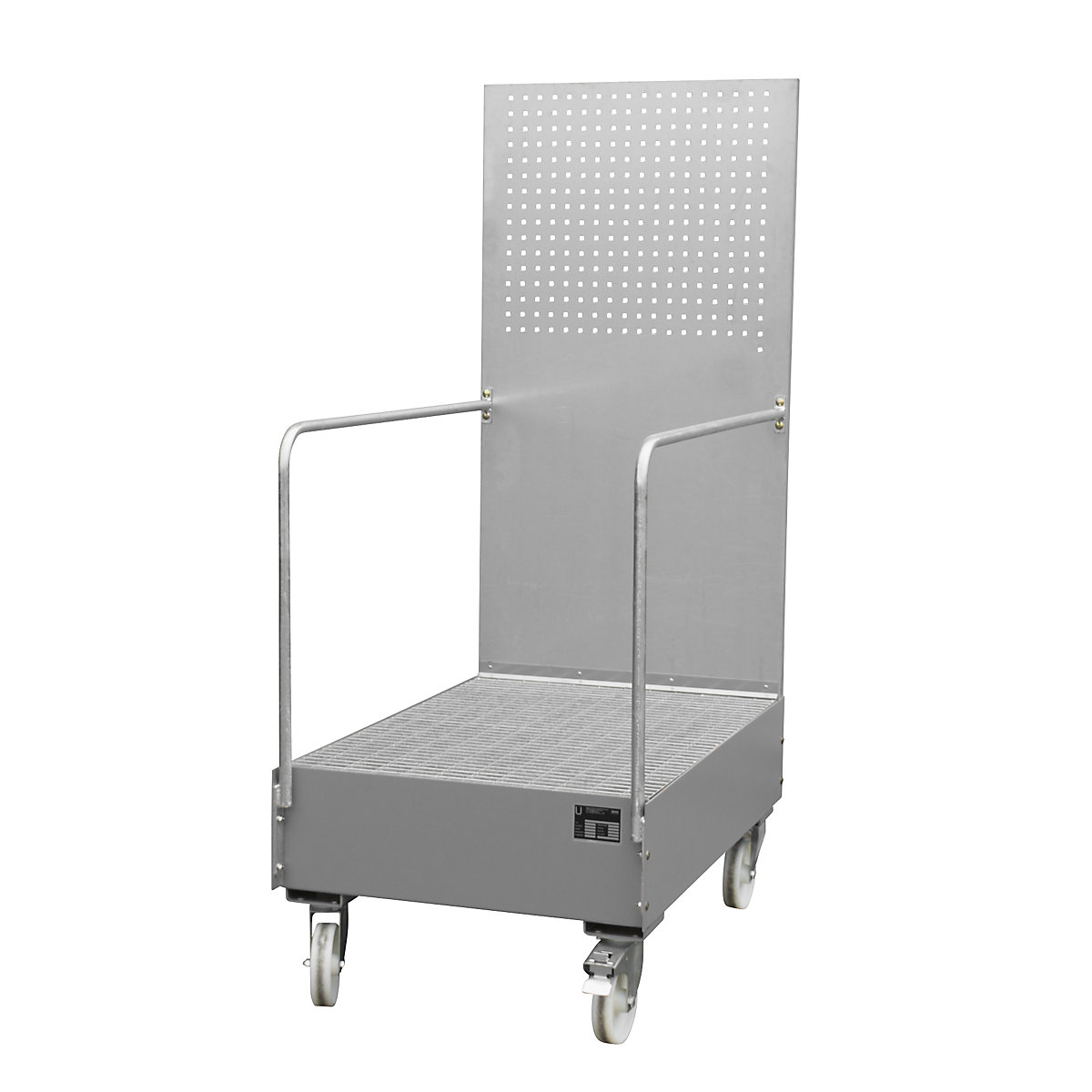 Cubeta colectora rodante con pared de placas perforadas &ndash; eurokraft pro