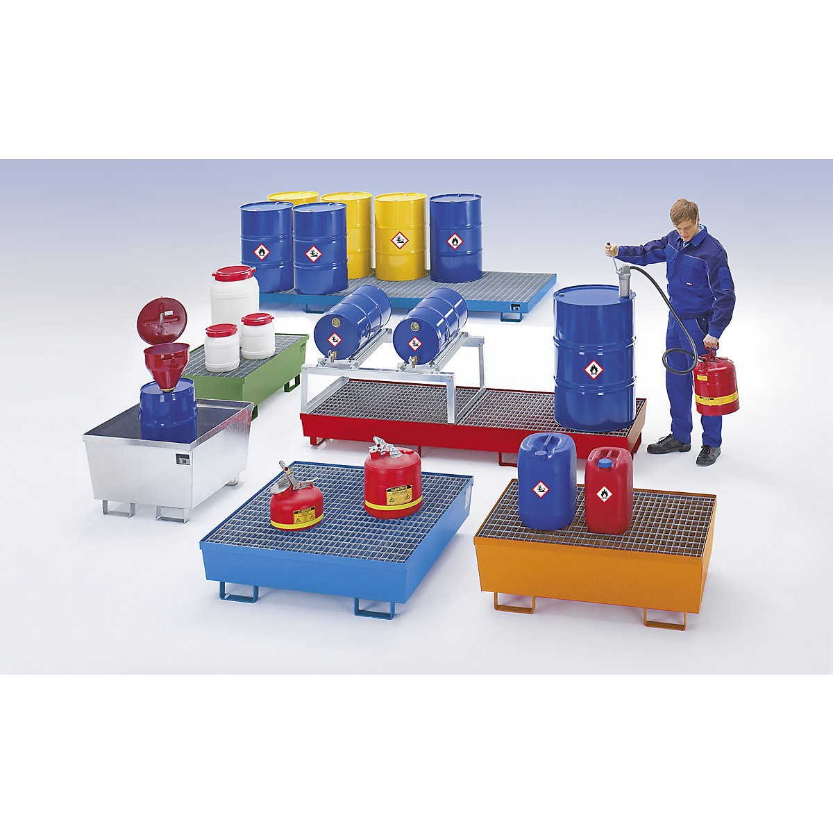 Bandeja colectora de acero con borde perfilado – eurokraft pro (Imagen del producto 2)-1