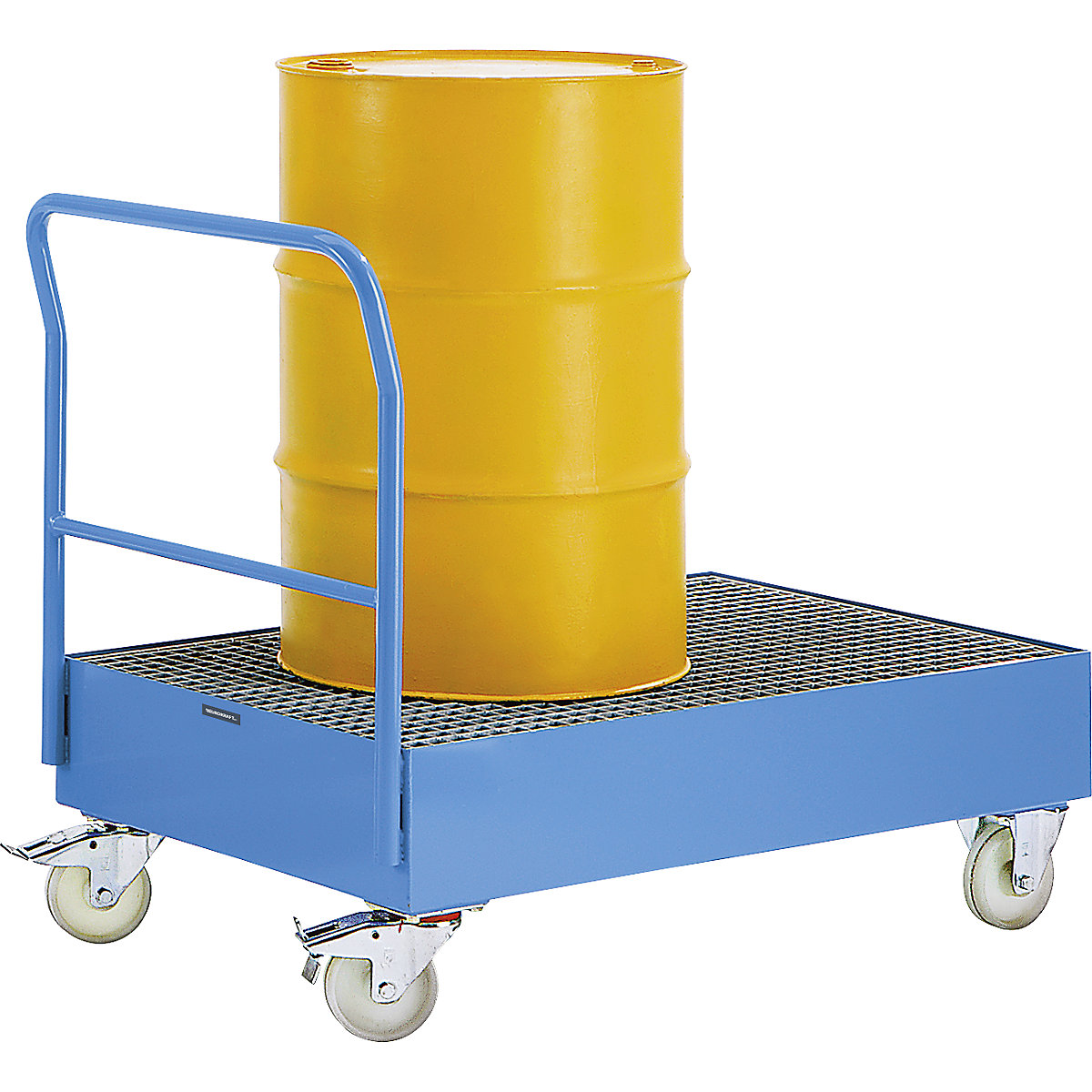 Carro transportador de bidones con cubeta colectora de 220 l &ndash; eurokraft pro