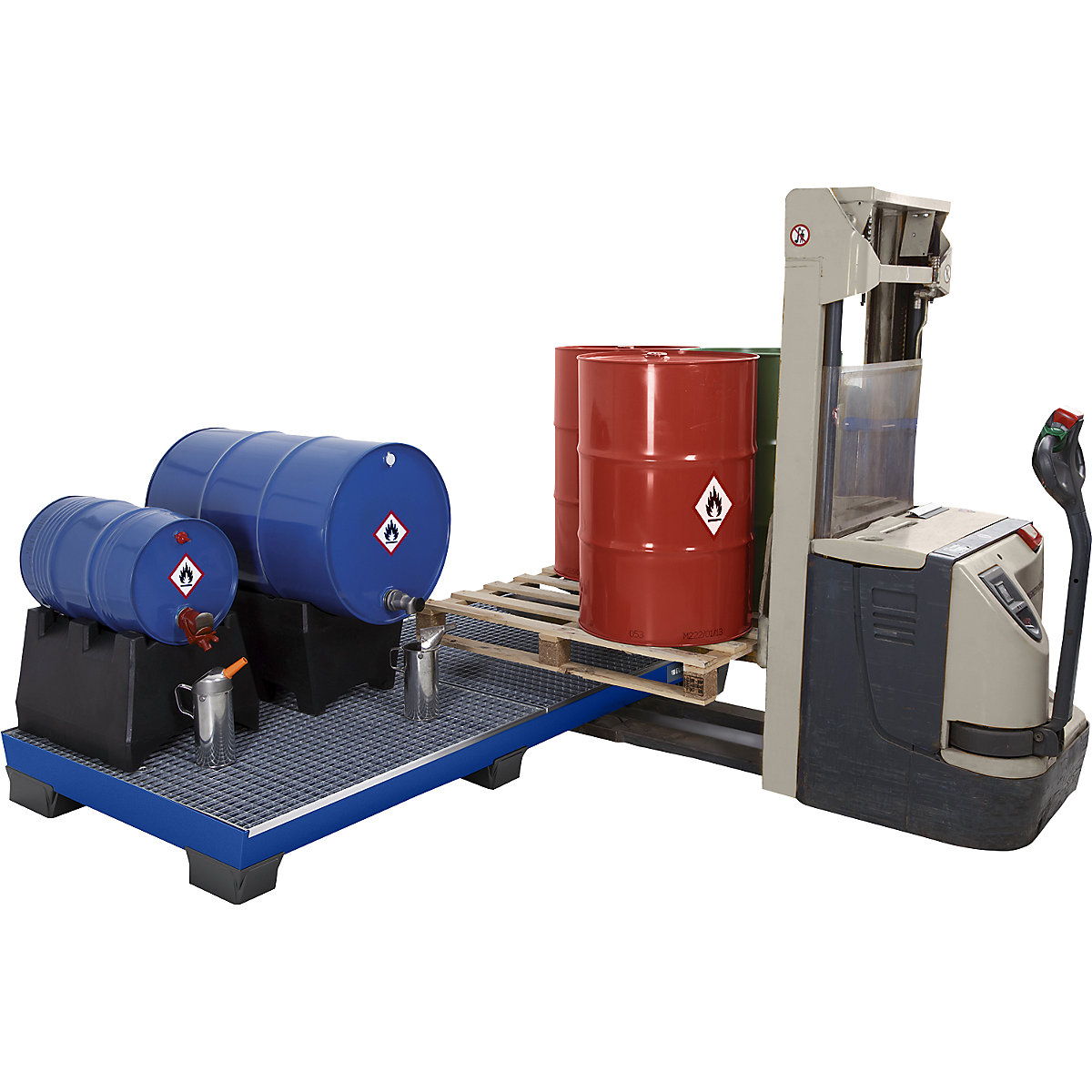 Cubeta colectora de acero con patas de plástico – eurokraft pro (Imagen del producto 3)-2