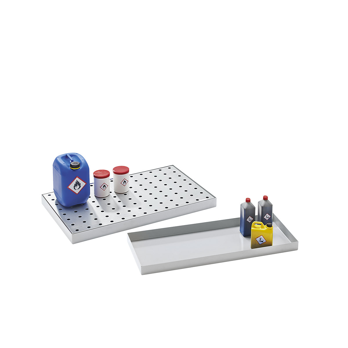 Cubeta colectora de acero para recipientes pequeños – eurokraft basic (Imagen del producto 3)-2