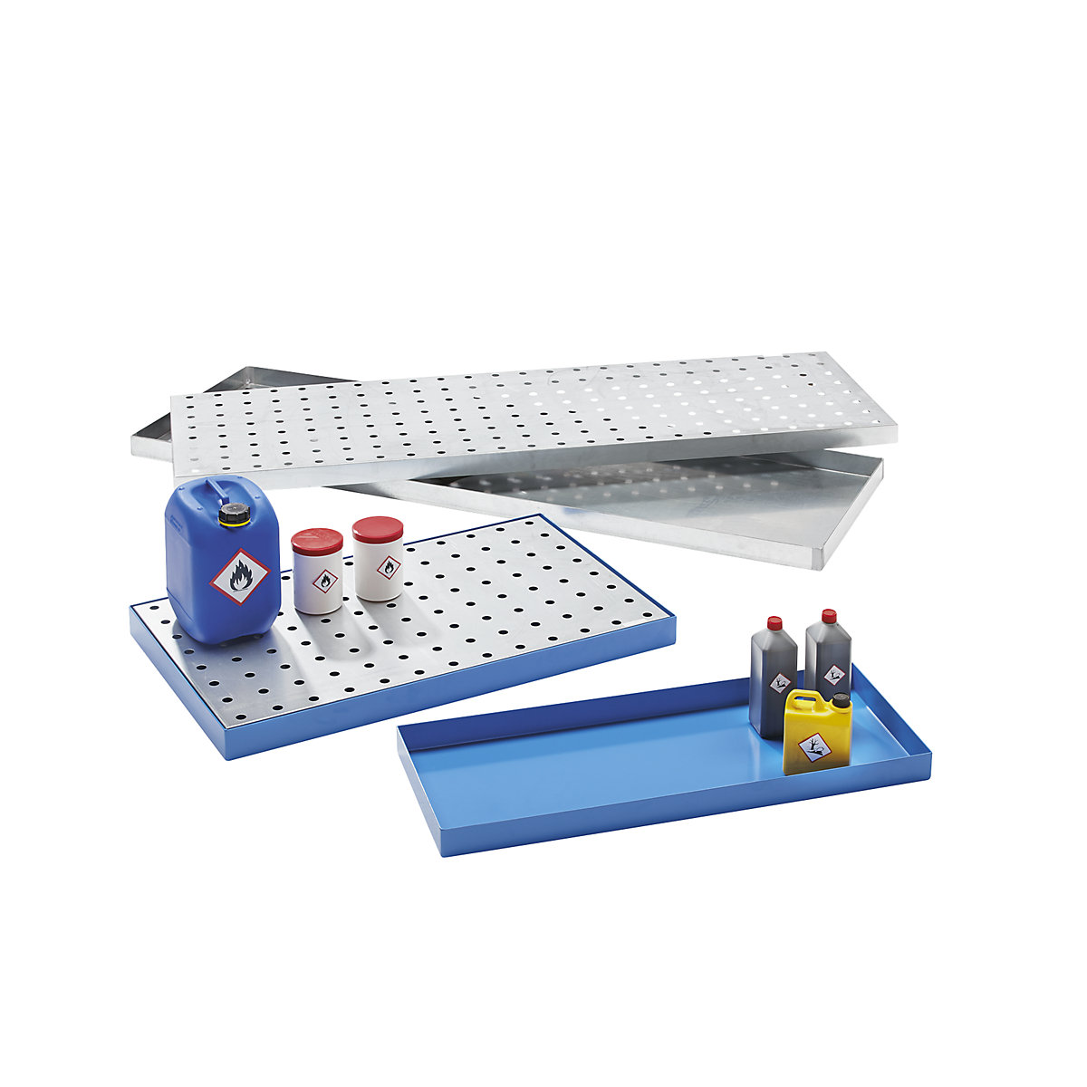 Cubeta colectora de acero para recipientes pequeños – eurokraft basic (Imagen del producto 2)-1