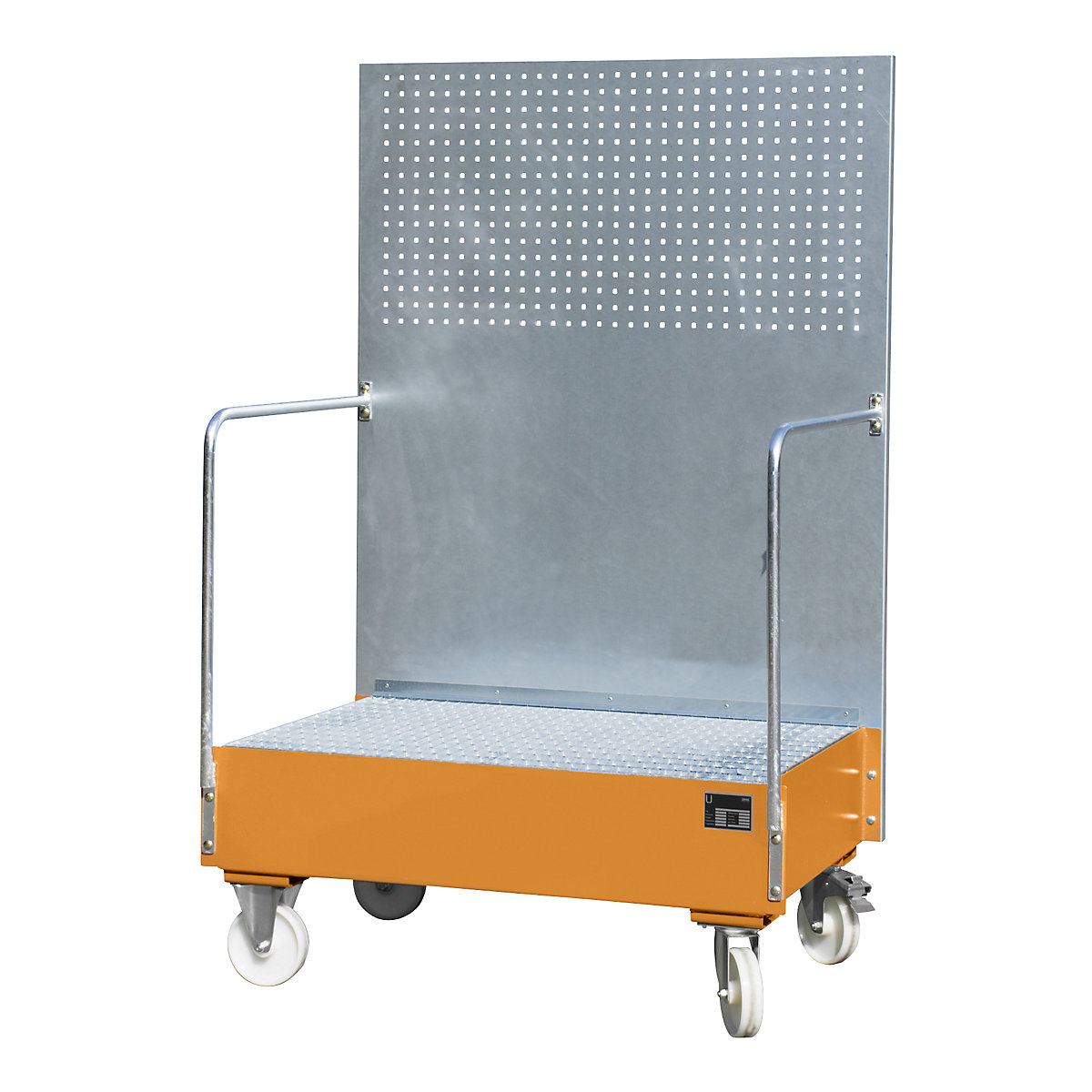 Cubeta colectora rodante con pared de placas perforadas &ndash; eurokraft pro