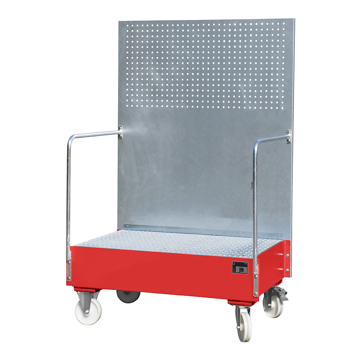 Cubeta colectora rodante con pared de placas perforadas &ndash; eurokraft pro