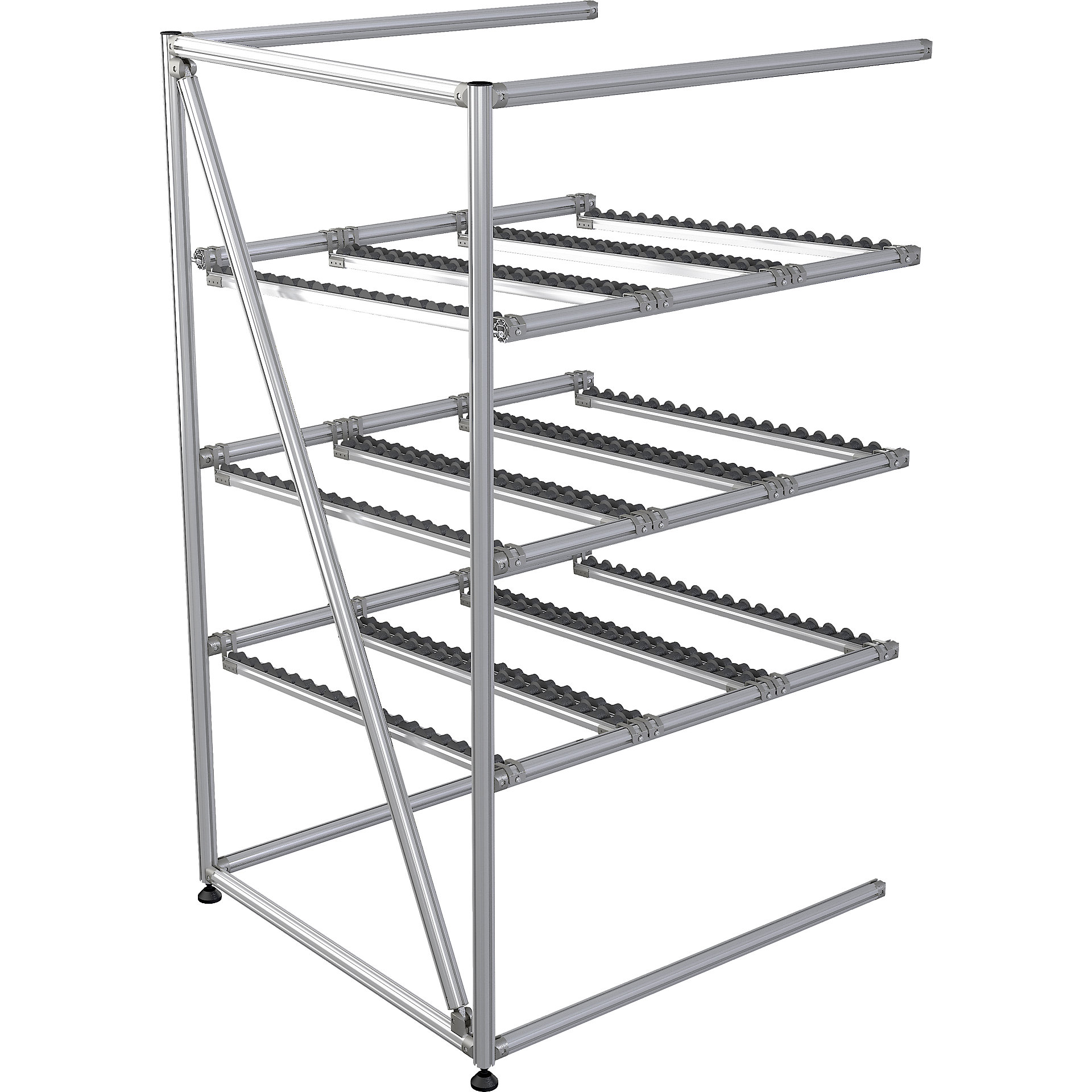flow-through rack made of aluminium profile: height 1800 mm | kaiserkraft