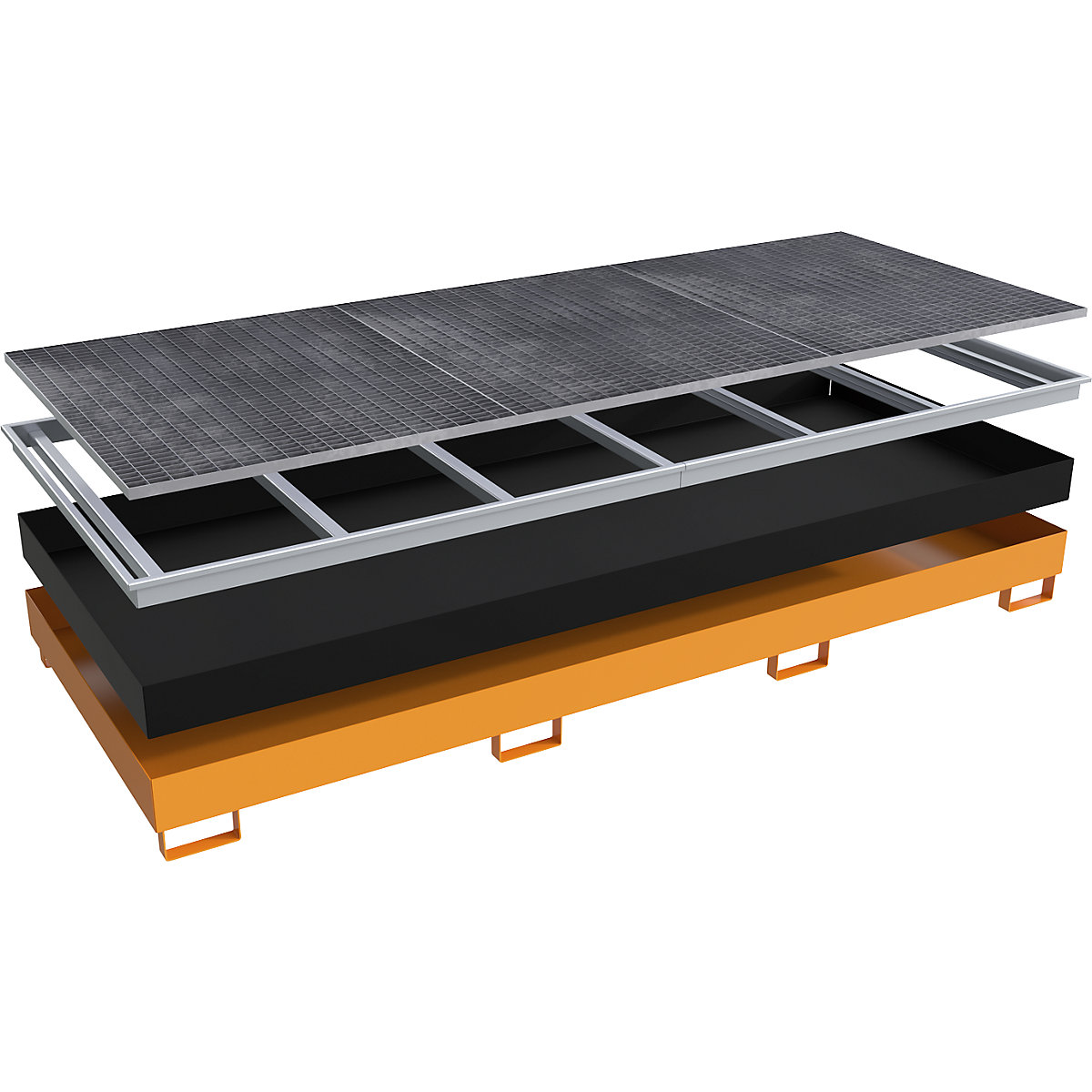 Vasca di raccolta per scaffali con inserto in PE – eurokraft pro (Foto prodotto 3)-2