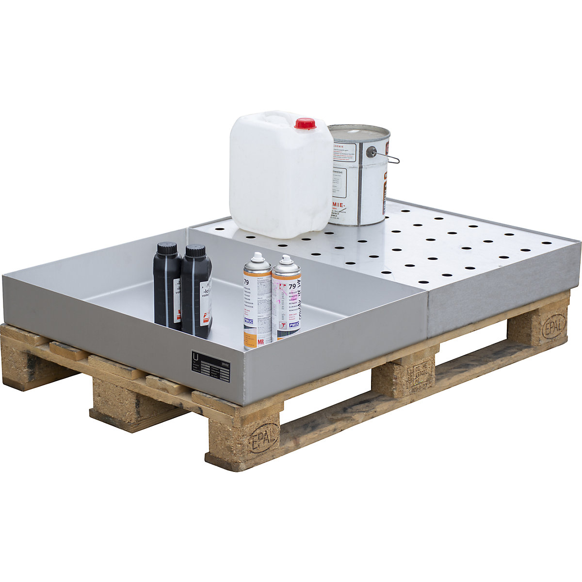 Vasca per taniche per pallet – eurokraft pro (Foto prodotto 3)-2