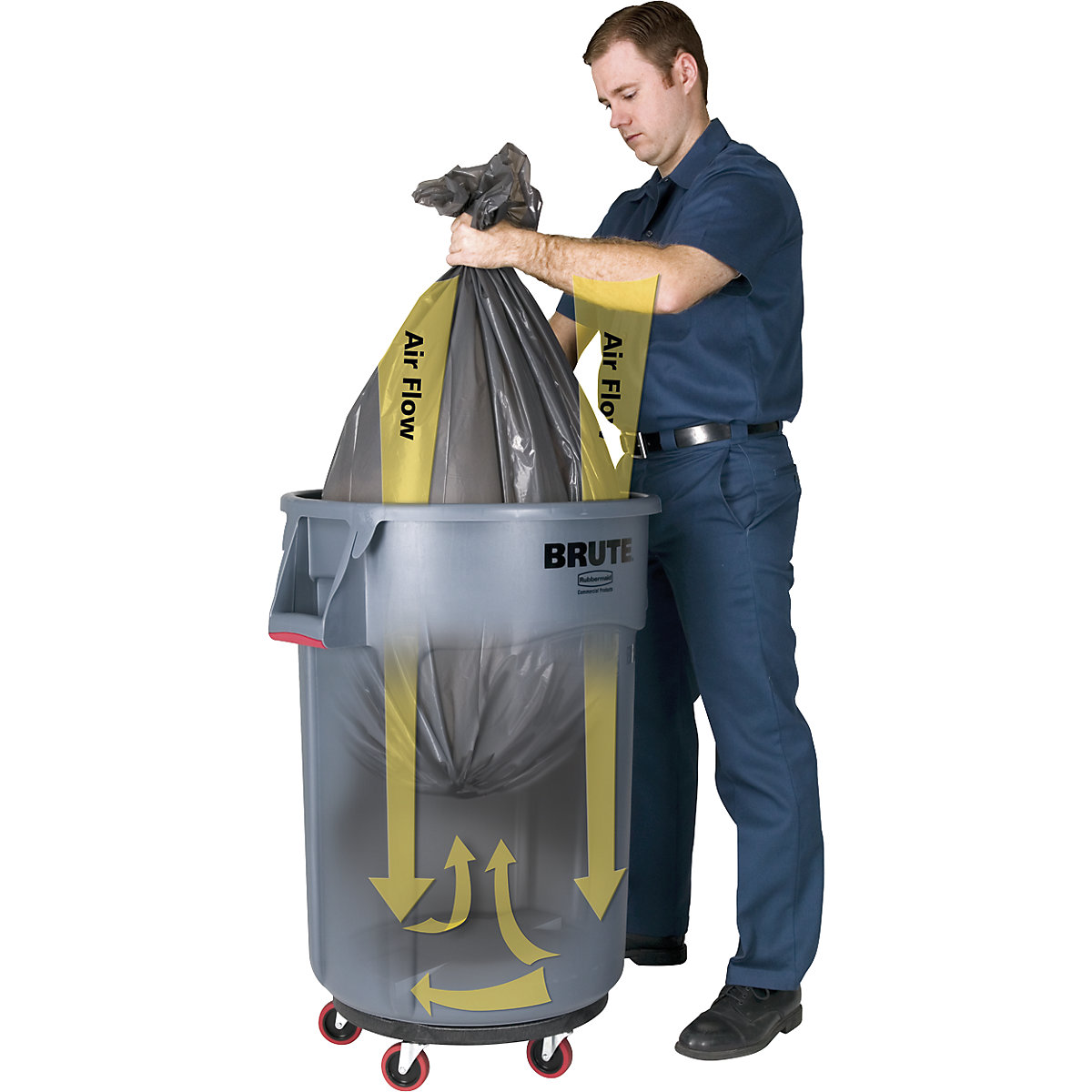 Rubbermaid Commercial Contenitore Rotondo In Plastica – 20,8 Litri, Con Maniglie, Impilabile, Lavabile In Lavastoviglie, Per Alimenti