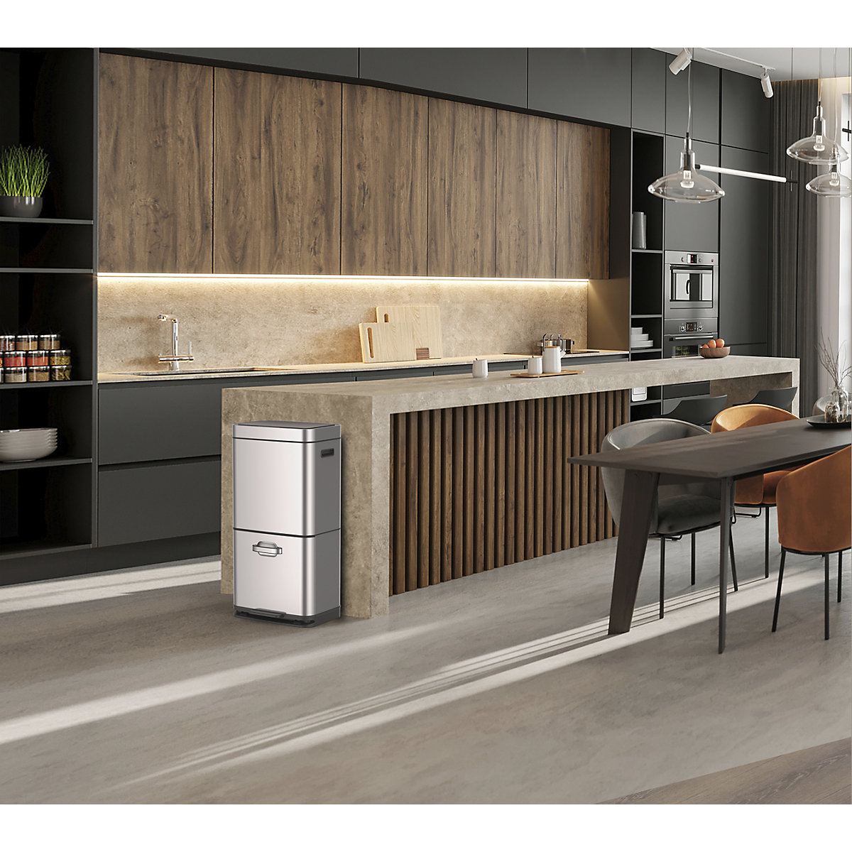 Contenitore per la raccolta differenziata con sensore, acciaio inox – EKO (Foto prodotto 10)-9