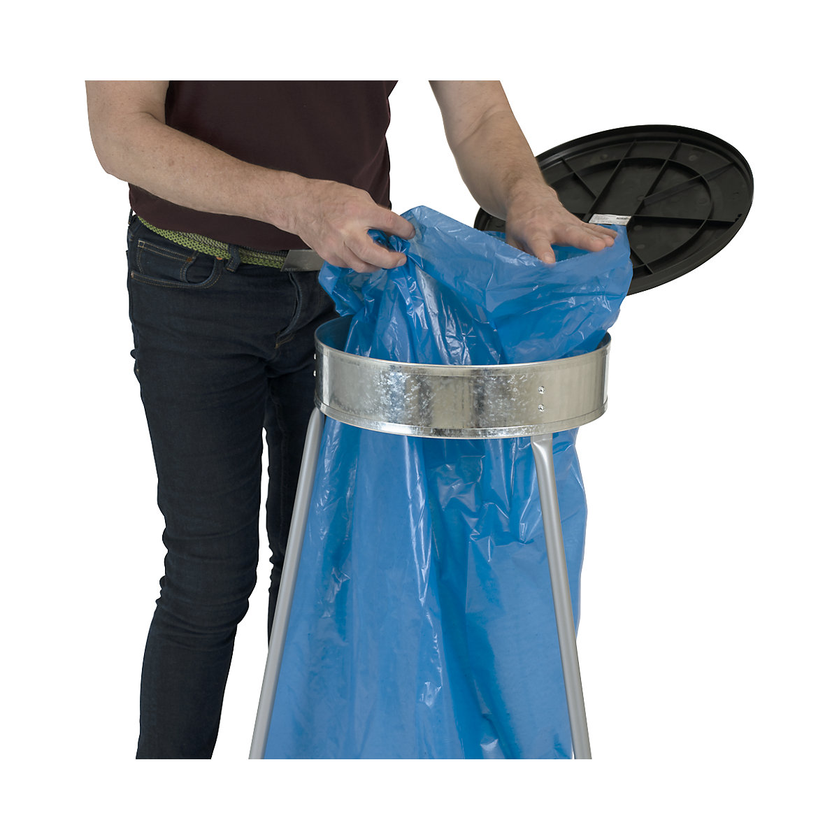Sacchi per rifiuti, 100% PCR LDPE, 120 l – eurokraft basic (Foto prodotto 19)-18