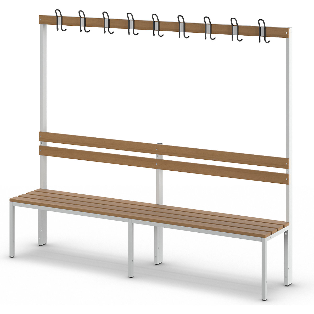 Bancă dublă de vestiar, cu spătar – eurokraft basic (Imagine produs 8)-7
