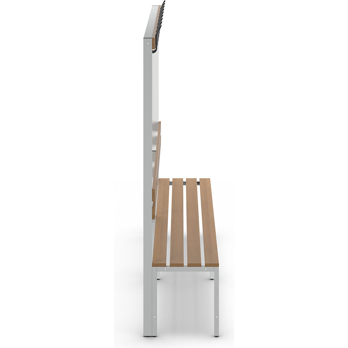 Bancă dublă de vestiar, cu spătar – eurokraft basic (Imagine produs 9)-8