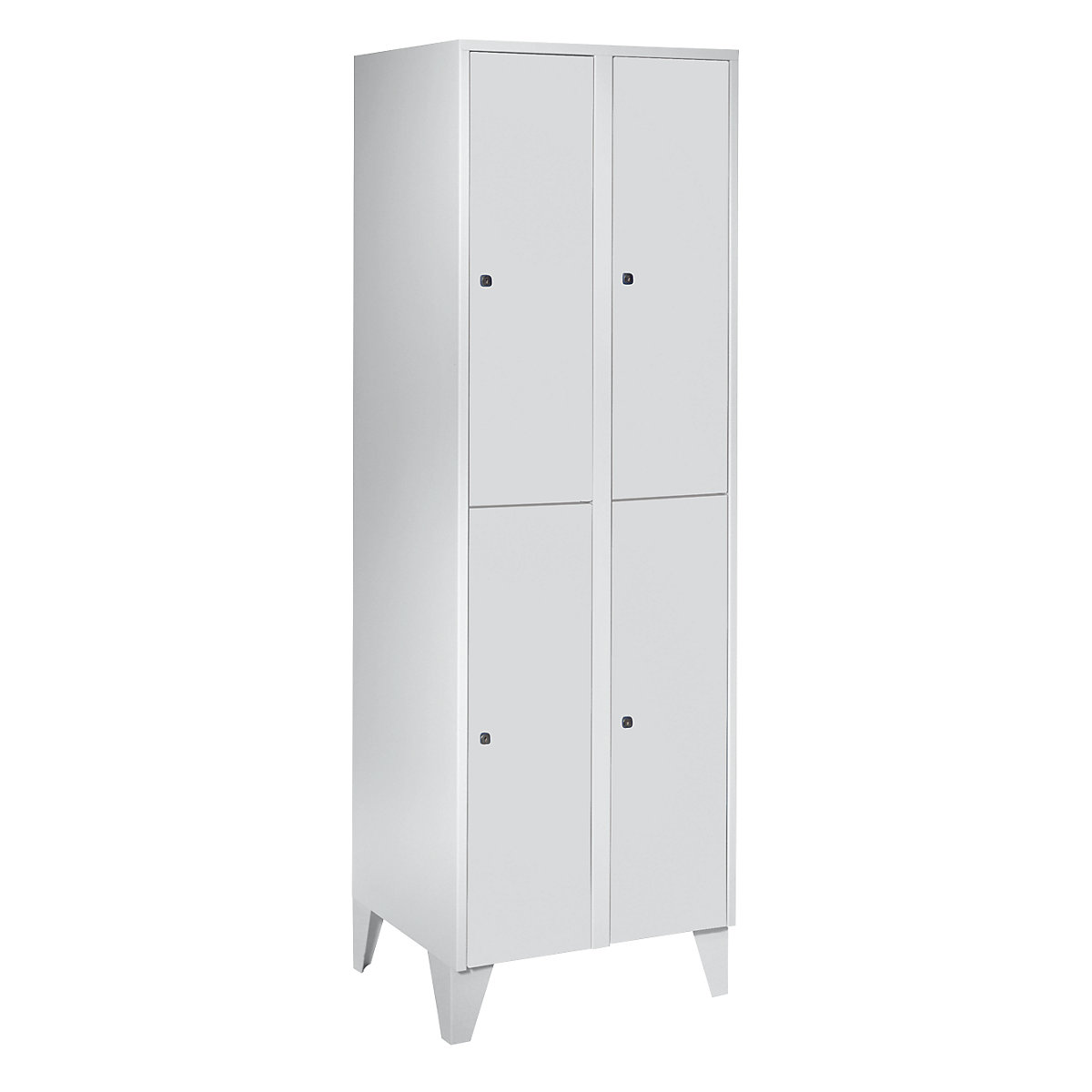 Vestiar cu două niveluri München – Wolf, 2 module, gri deschis, cu picioare-9
