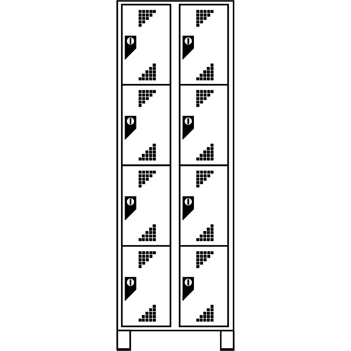 Dulap cu compartimente cu încuietoare, înălțime compartiment 418 mm – eurokraft pro (Imagine produs 4)-3
