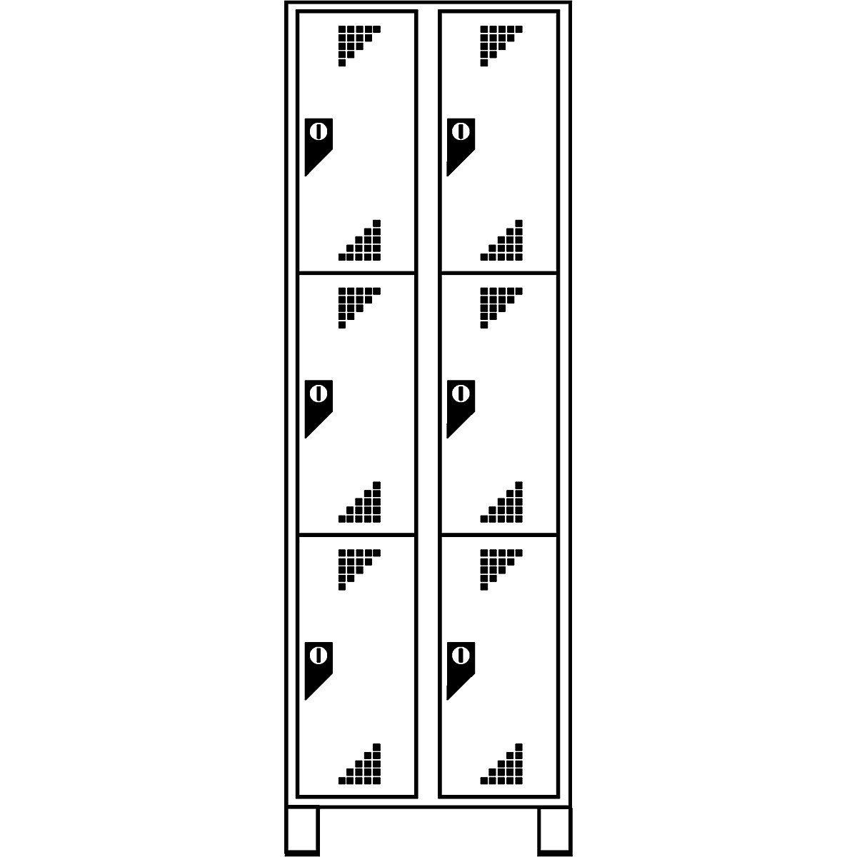 Dulap cu compartimente cu încuietoare, înălțime compartiment 558 mm – eurokraft pro (Imagine produs 4)-3