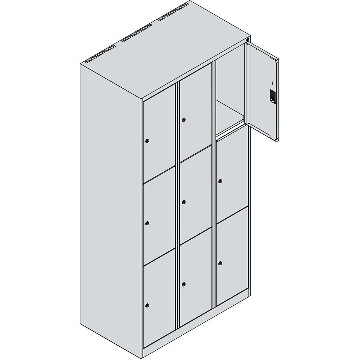 Dulap cu compartimente cu încuietoare Classic PLUS – C+P (Imagine produs 4)-3