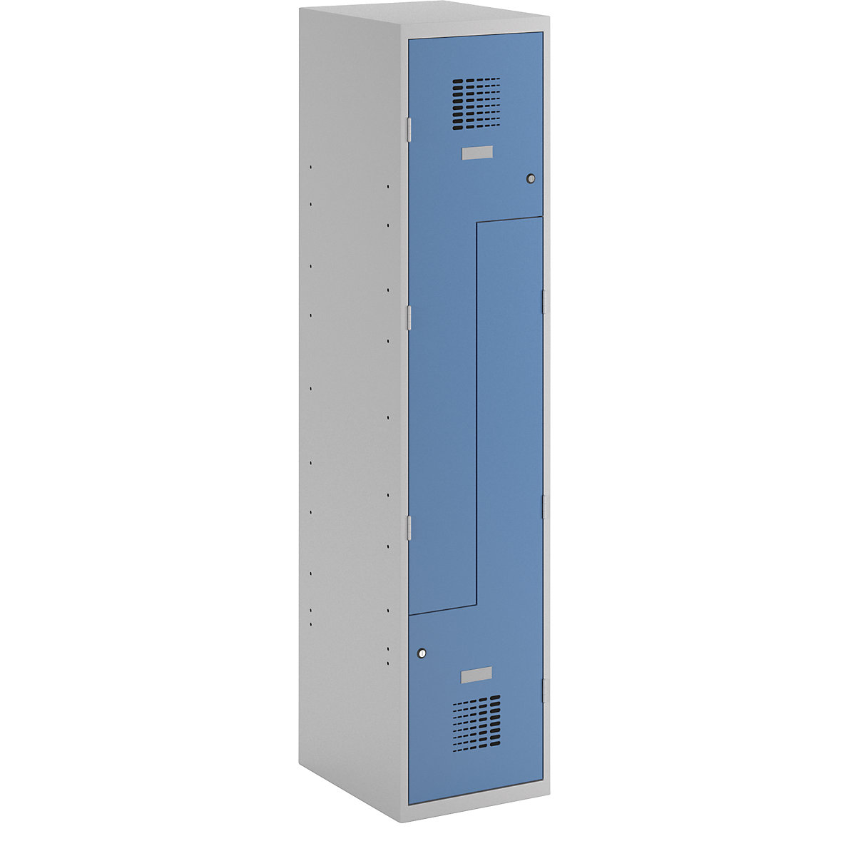 Dulap de vestiar Z, î. x lăț. x ad. 1800 x 400 x 500 mm, cu soclu, uși albastru deschis-3