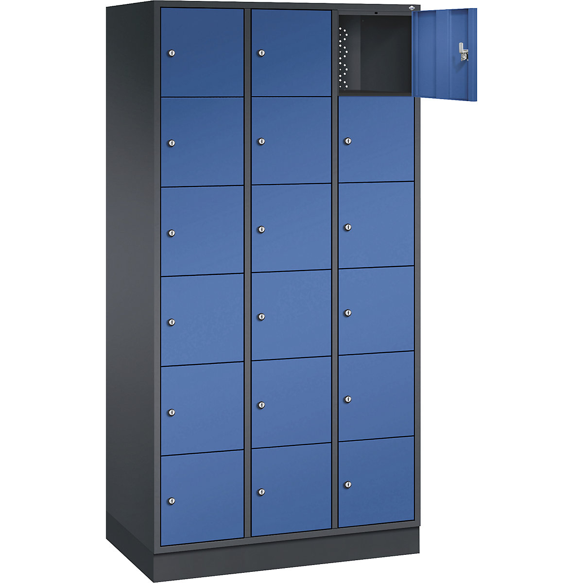 Dulap din oțel cu compartimente cu încuietoare INTRO, înălțime compartiment 285 mm – C+P (Imagine produs 23)