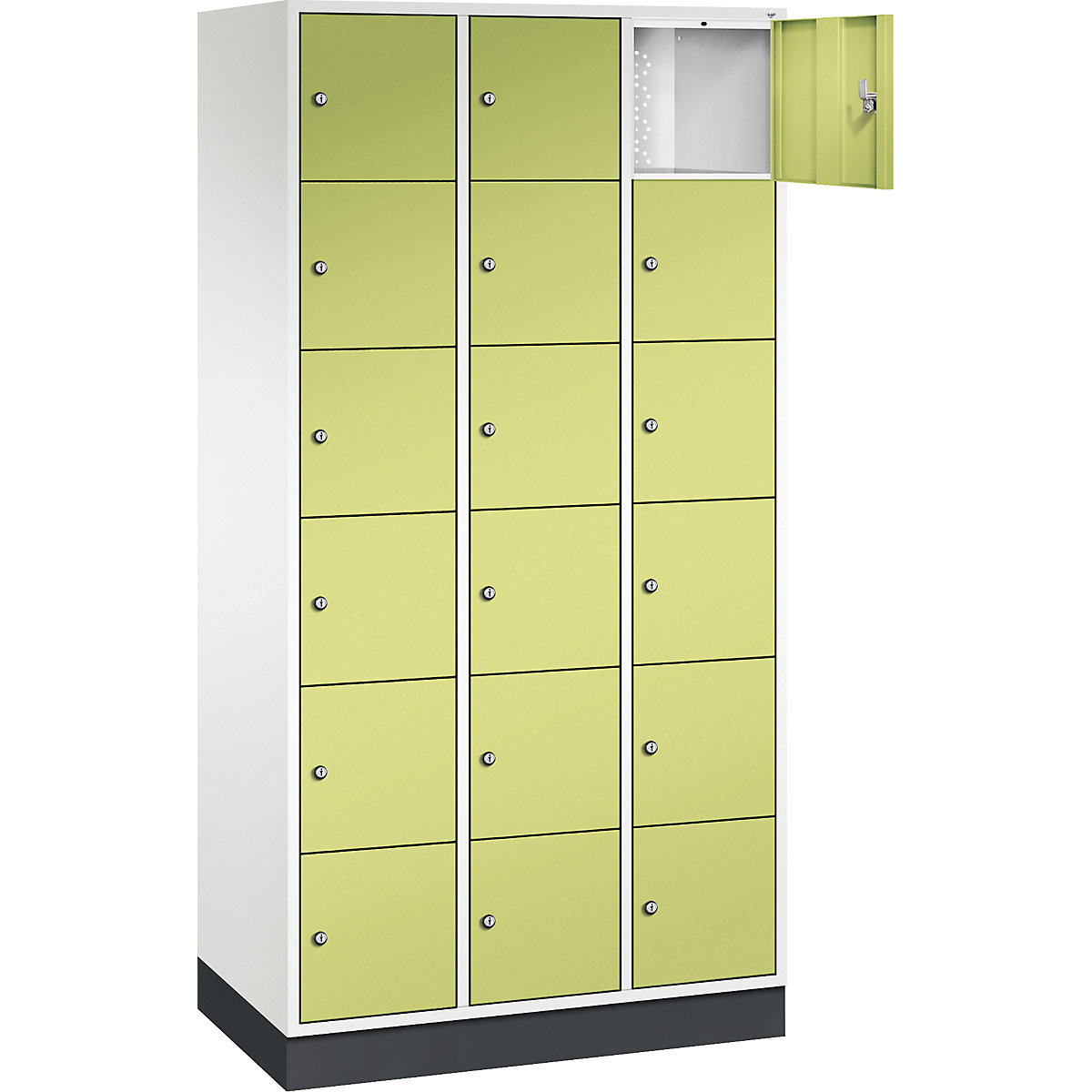 Dulap din oțel cu compartimente cu încuietoare INTRO, înălțime compartiment 285 mm – C+P (Imagine produs 27)