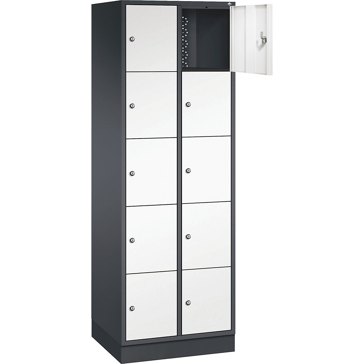 Dulap din oțel cu compartimente cu încuietoare INTRO, înălțime compartiment 345 mm – C+P (Imagine produs 25)