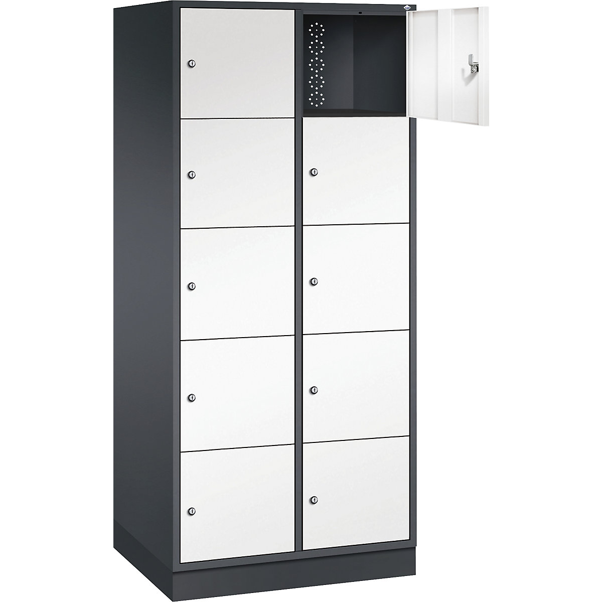 Dulap din oțel cu compartimente cu încuietoare INTRO, înălțime compartiment 345 mm – C+P (Imagine produs 24)