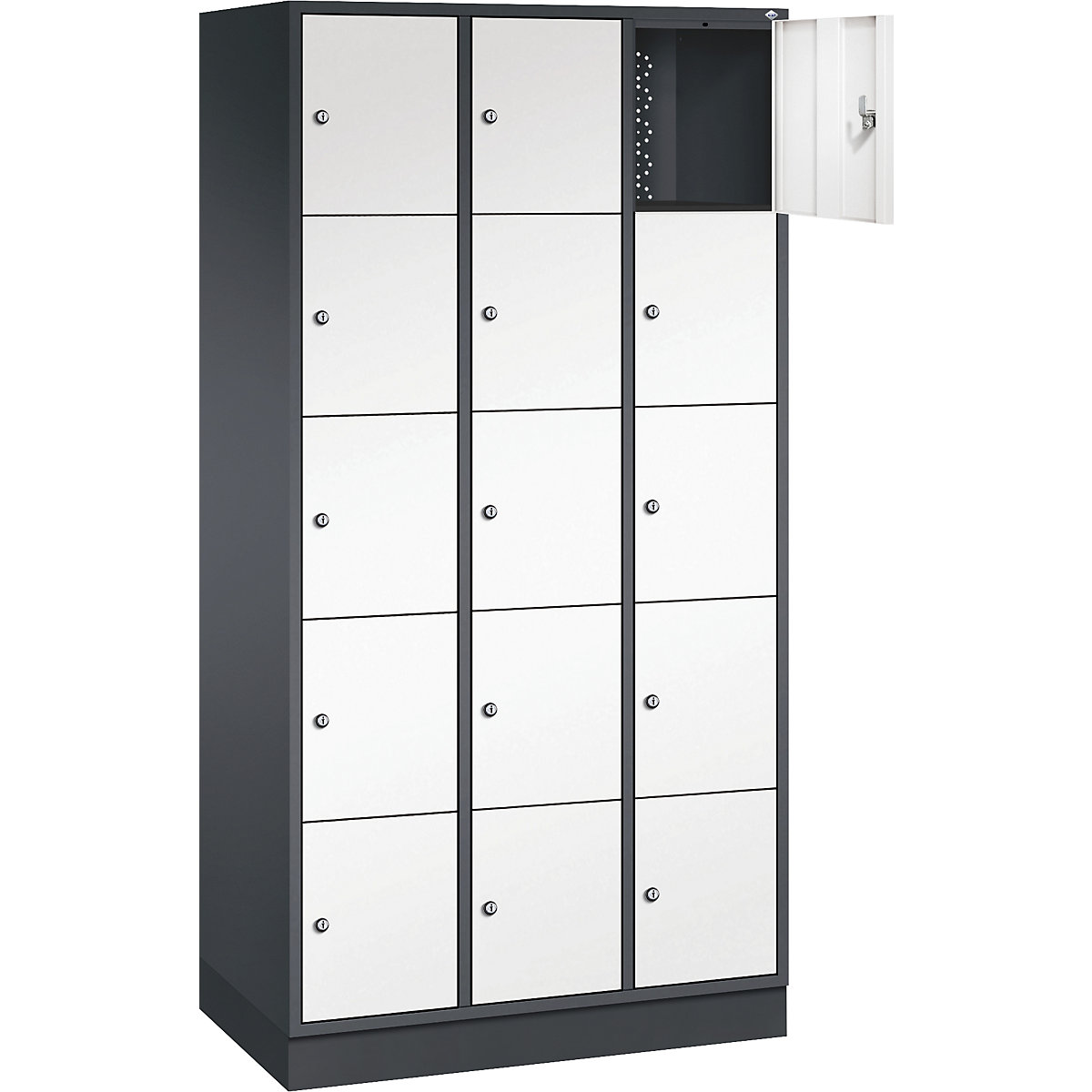 Dulap din oțel cu compartimente cu încuietoare INTRO, înălțime compartiment 345 mm – C+P (Imagine produs 20)