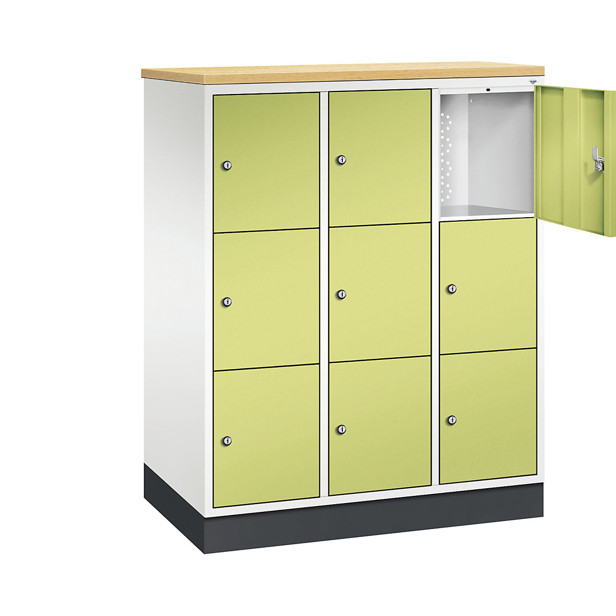 Dulap din oțel cu compartimente cu încuietoare INTRO, înălțime compartiment 345 mm – C+P (Imagine produs 24)