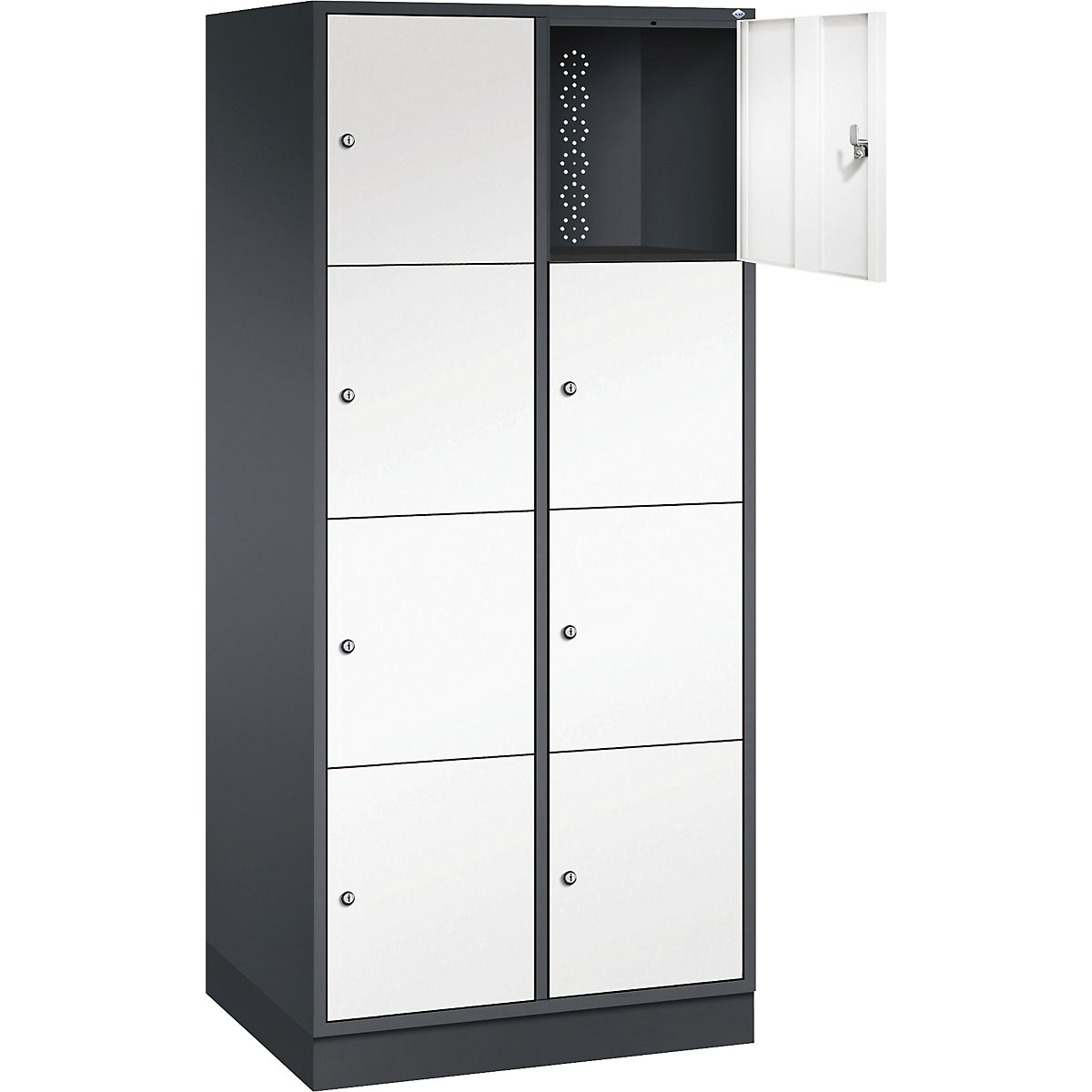 Dulap din oțel cu compartimente cu încuietoare INTRO, înălțime compartiment 435 mm – C+P (Imagine produs 26)