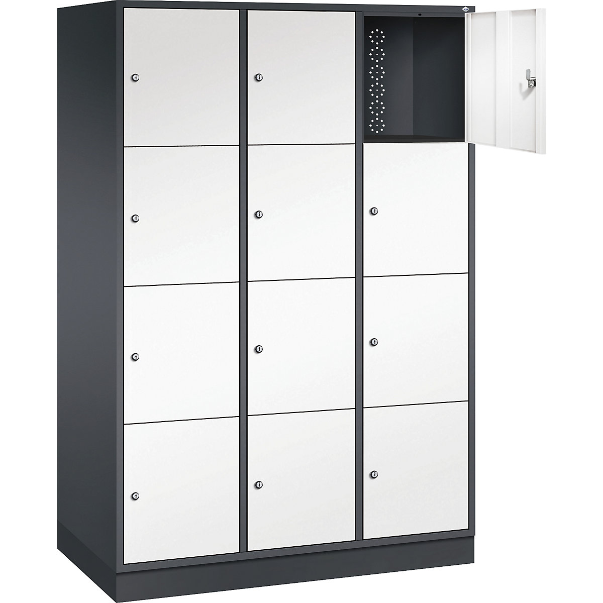 Dulap din oțel cu compartimente cu încuietoare INTRO, înălțime compartiment 435 mm – C+P (Imagine produs 26)