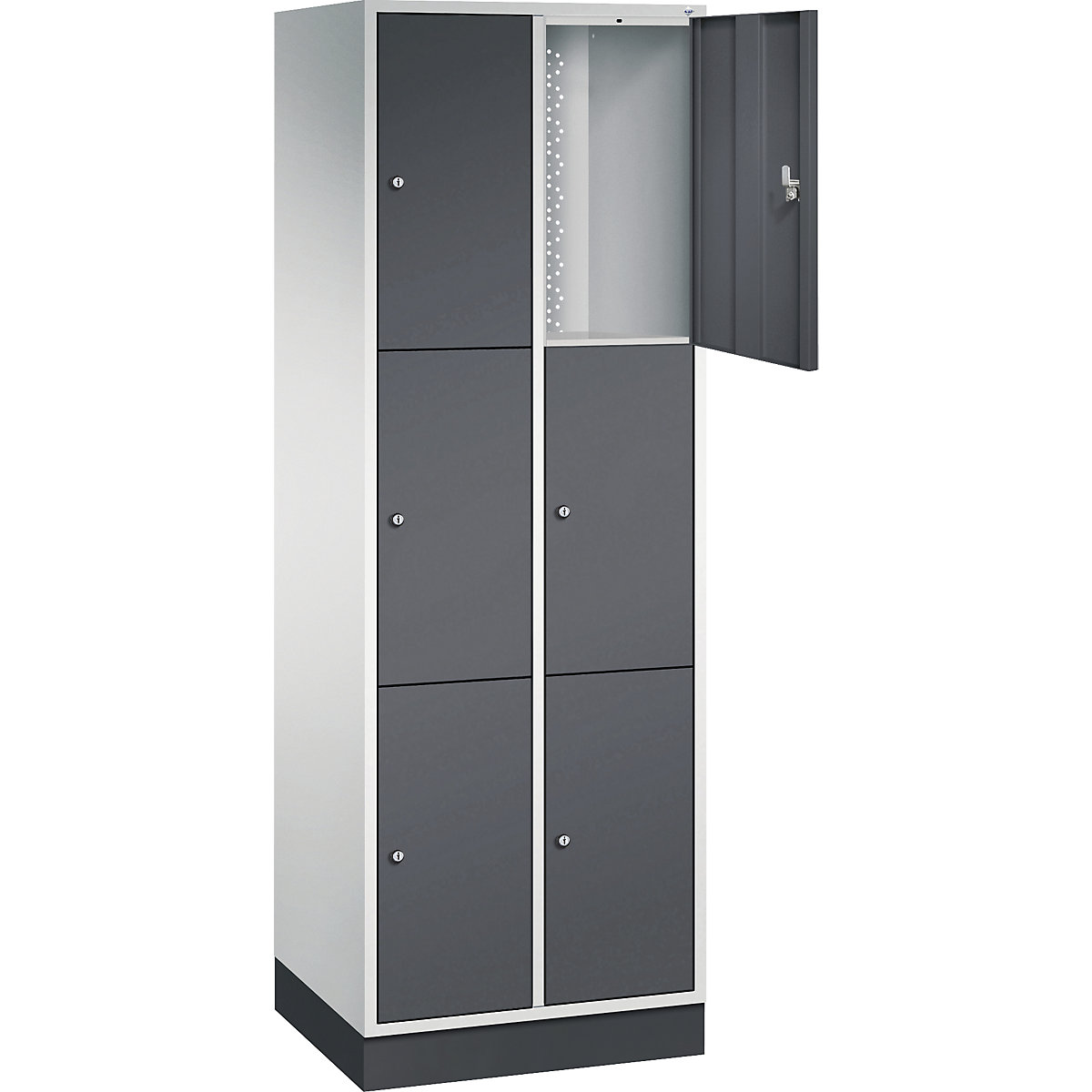 Dulap din oțel cu compartimente cu încuietoare INTRO, înălțime compartiment 580 mm – C+P (Imagine produs 21)
