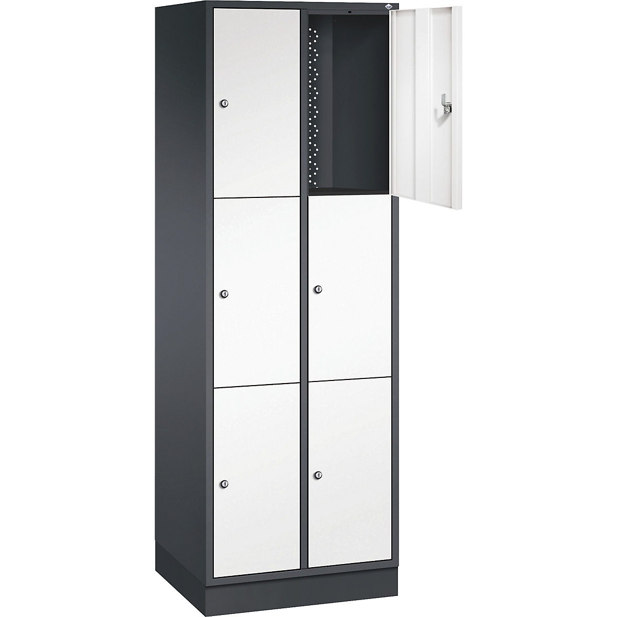 Dulap din oțel cu compartimente cu încuietoare INTRO, înălțime compartiment 580 mm – C+P (Imagine produs 26)