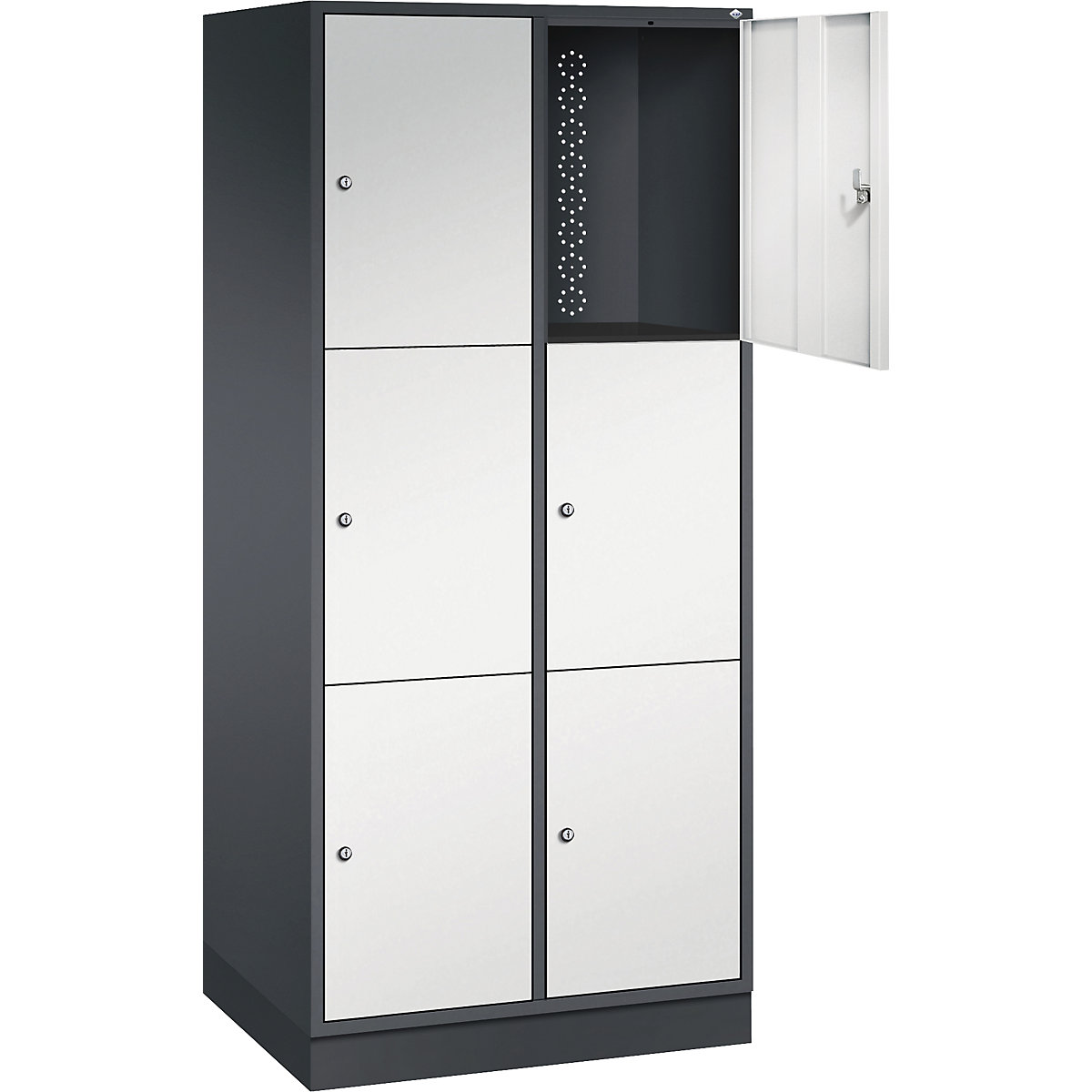 Dulap din oțel cu compartimente cu încuietoare INTRO, înălțime compartiment 580 mm – C+P (Imagine produs 29)