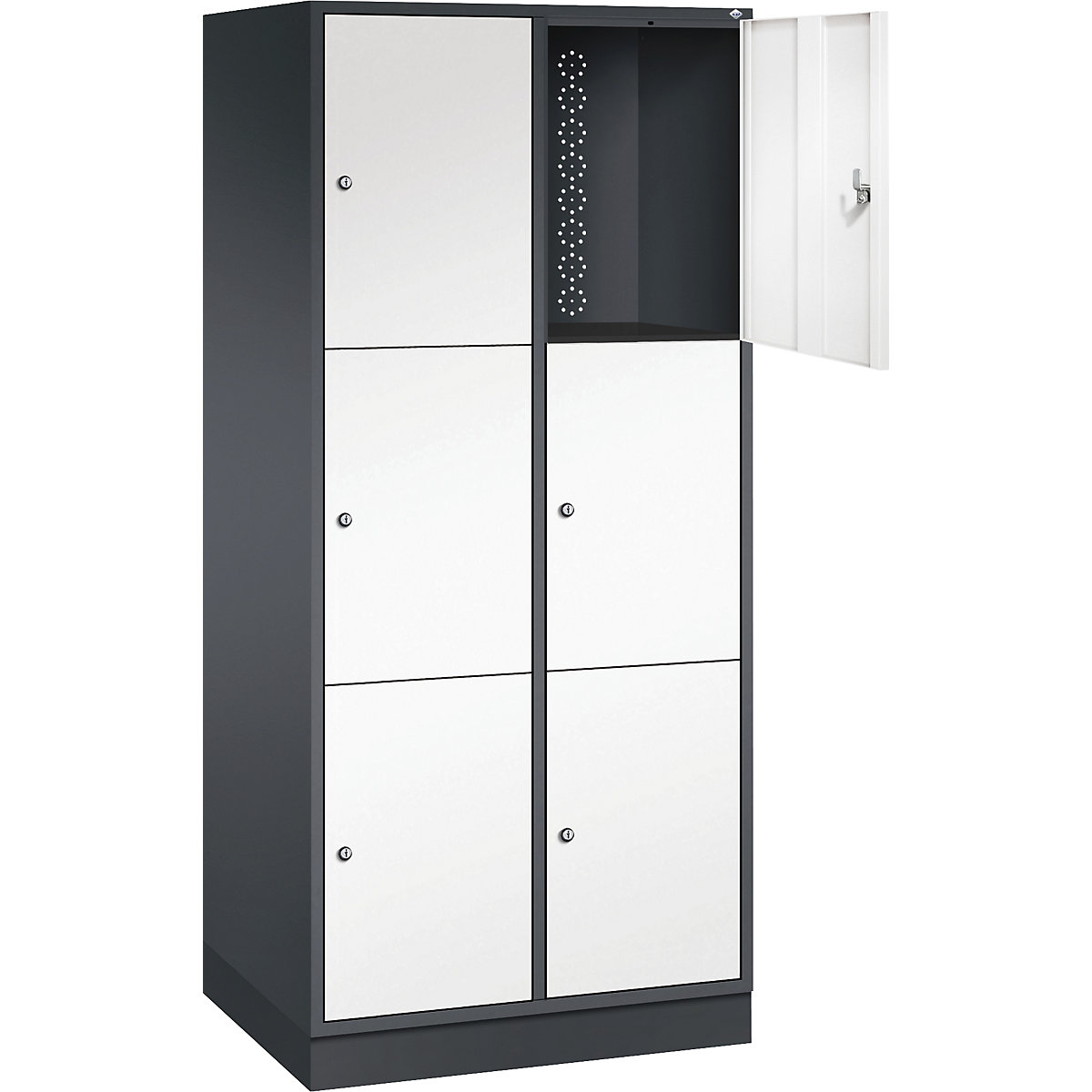Dulap din oțel cu compartimente cu încuietoare INTRO, înălțime compartiment 580 mm – C+P (Imagine produs 28)