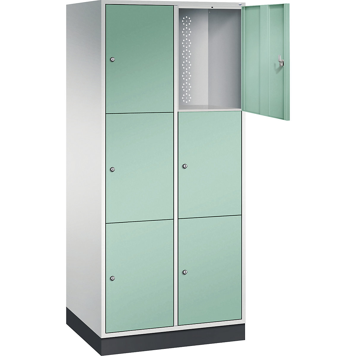 Dulap din oțel cu compartimente cu încuietoare INTRO, înălțime compartiment 580 mm – C+P (Imagine produs 30)