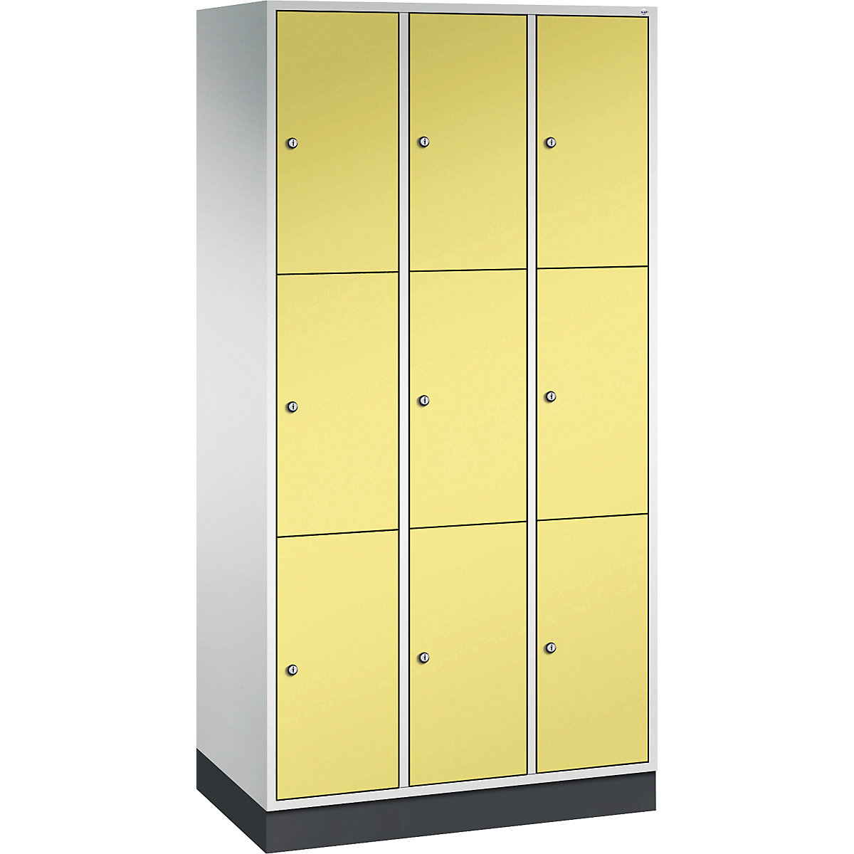 Dulap din oțel cu compartimente cu încuietoare INTRO, înălțime compartiment 580 mm – C+P