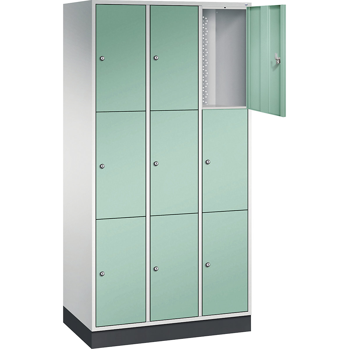Dulap din oțel cu compartimente cu încuietoare INTRO, înălțime compartiment 580 mm – C+P (Imagine produs 24)