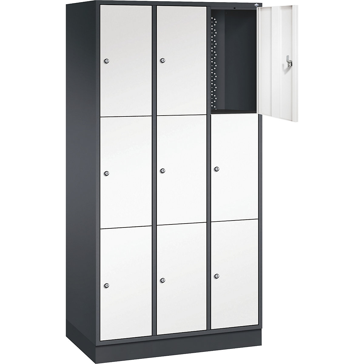 Dulap din oțel cu compartimente cu încuietoare INTRO, înălțime compartiment 580 mm – C+P (Imagine produs 33)