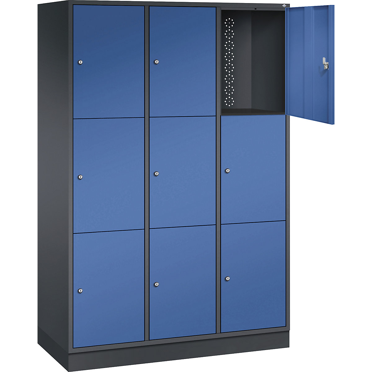 Dulap din oțel cu compartimente cu încuietoare INTRO, înălțime compartiment 580 mm – C+P (Imagine produs 22)