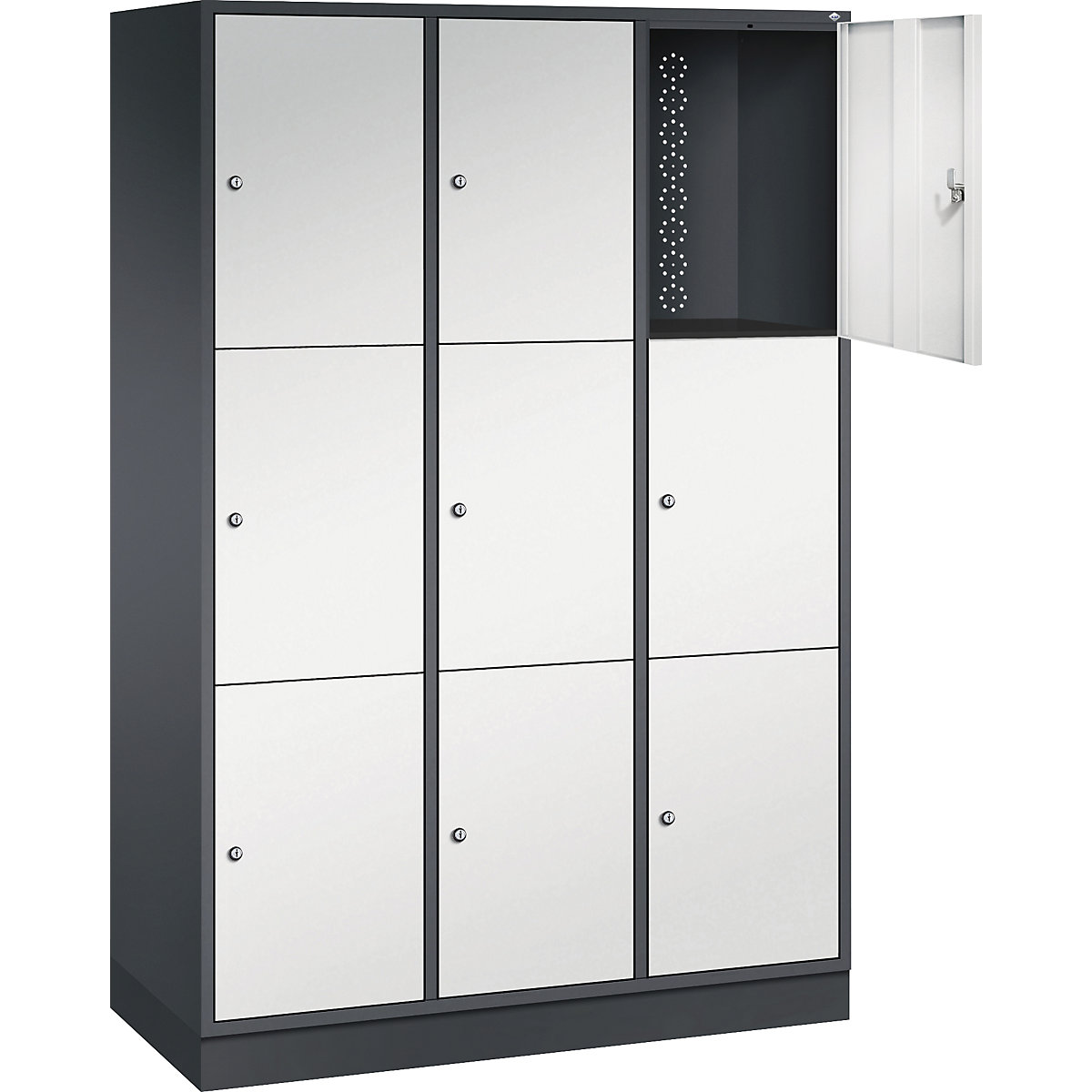 Dulap din oțel cu compartimente cu încuietoare INTRO, înălțime compartiment 580 mm – C+P (Imagine produs 26)