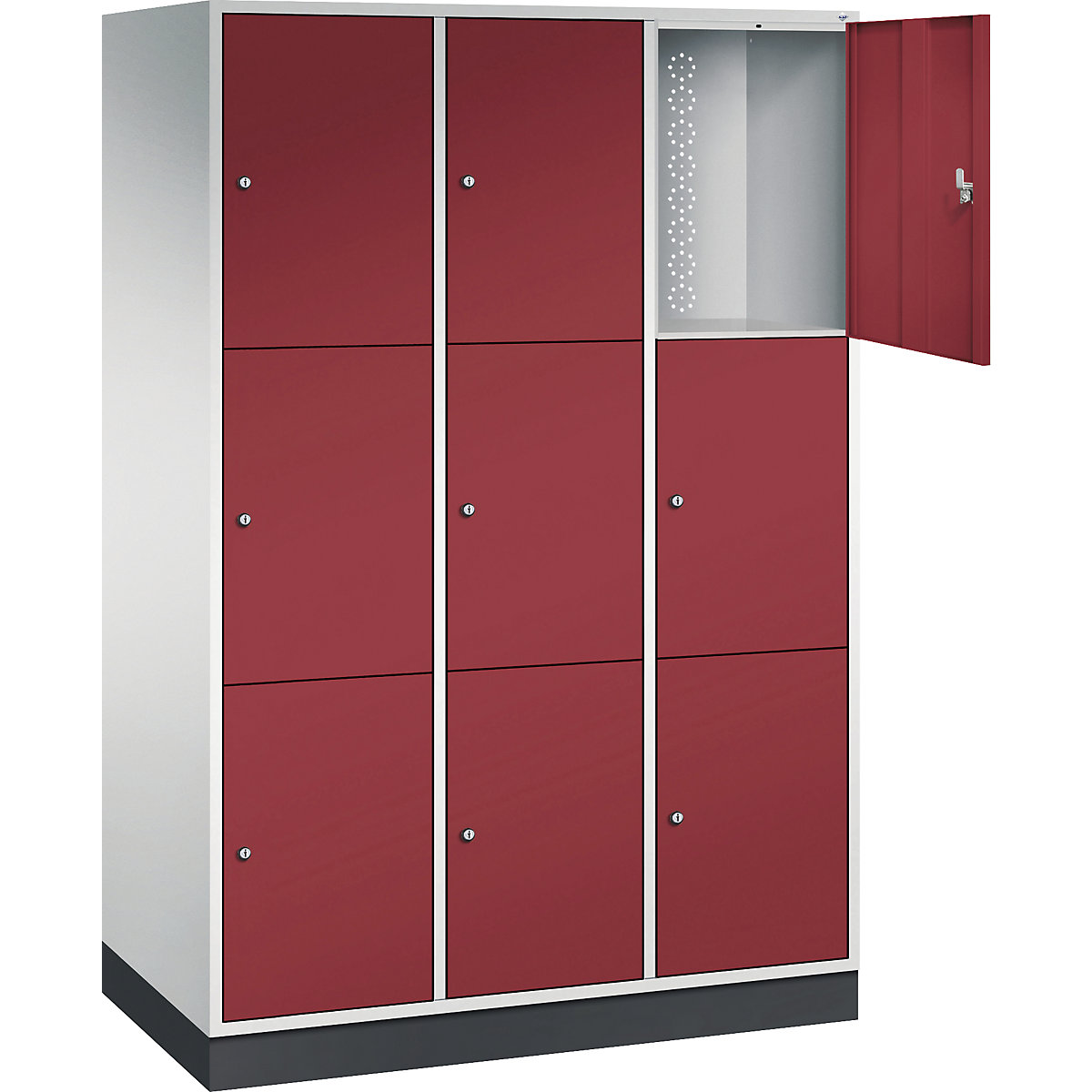 Dulap din oțel cu compartimente cu încuietoare INTRO, înălțime compartiment 580 mm – C+P (Imagine produs 34)
