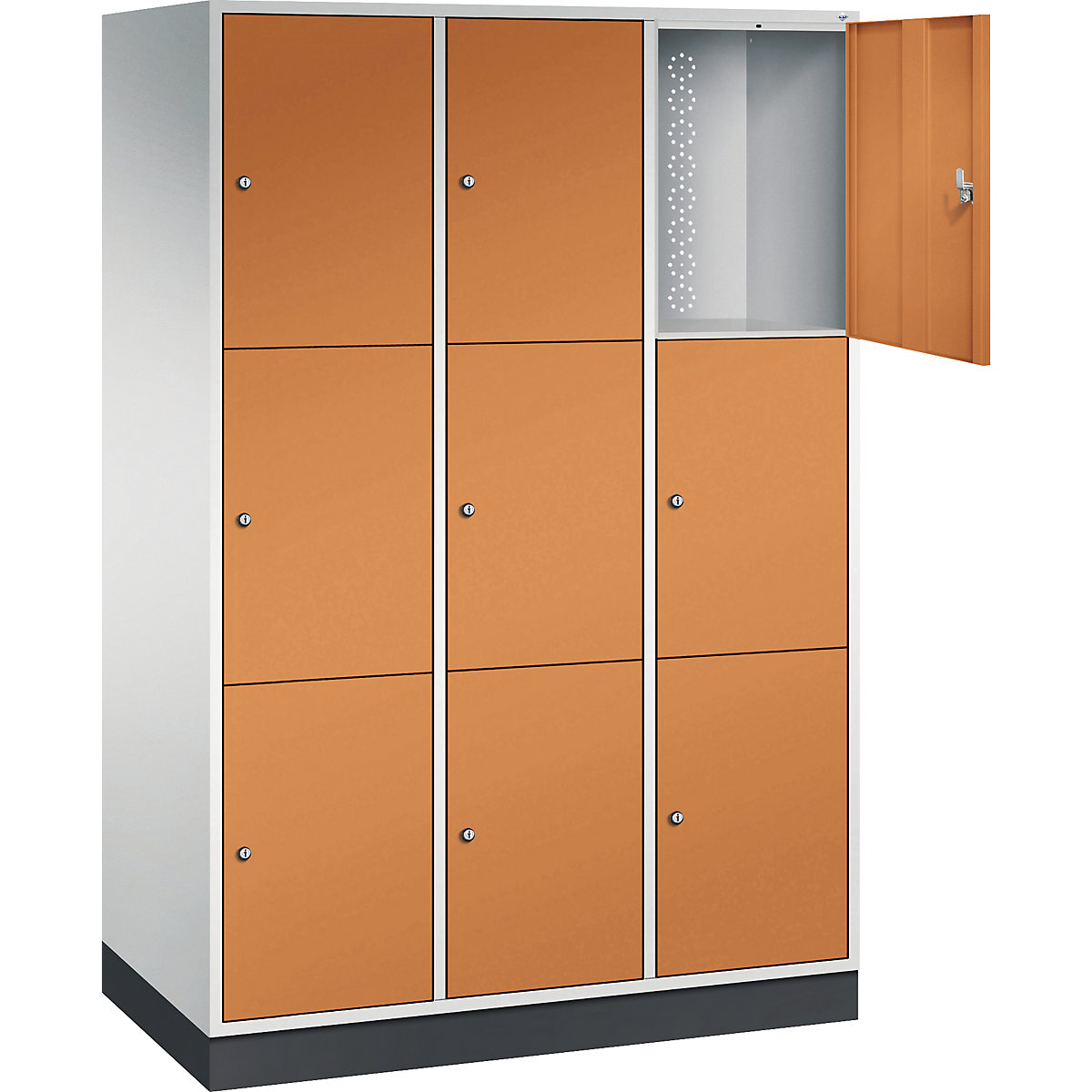 Dulap din oțel cu compartimente cu încuietoare INTRO, înălțime compartiment 580 mm – C+P (Imagine produs 24)